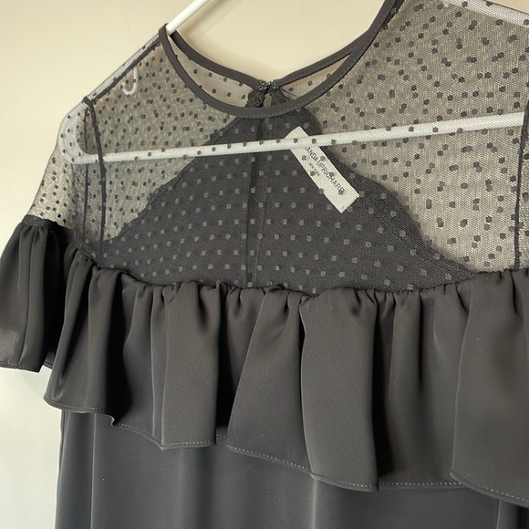 Amanda Uprichard Black Ruffle and Mesh Dress - Picture 6 of 12